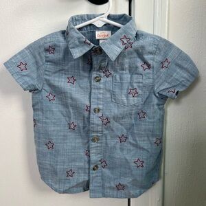 Boys 18mo chambray denim with red stars button up shirt cat & jack